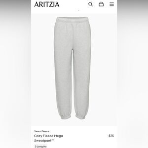 Aritzia Cozy Fleece Mega Sweatpants Heather Chrome Gray